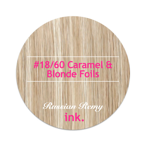 #18/60 Caramel & Blonde Foils Tape Hair Extensions 22-24"