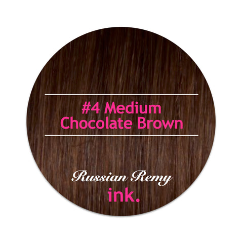 #4 Medium Chocolate Brown Tape Hair Extensions 22-24"