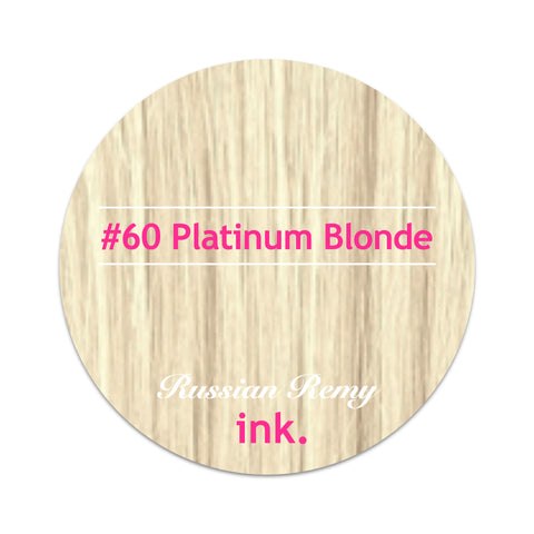#60 Platinum Blonde Foiled Clip In Hair Extensions 22-24"