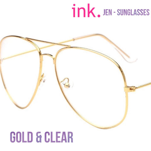 Jen Sunglasses - Clear & Gold