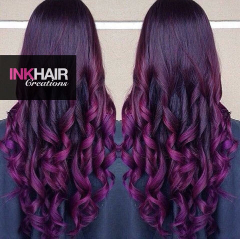 Full Head of Russian Ink Hair Extensions 100g