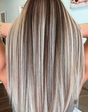 #8/24 Mocha Brown & Blonde Foils Tape Hair Extensions 22-24"
